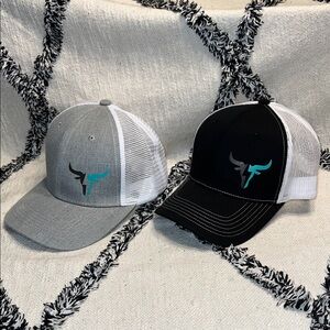 Western Gray and Black Mesh OS Trucker Hats Never Worn